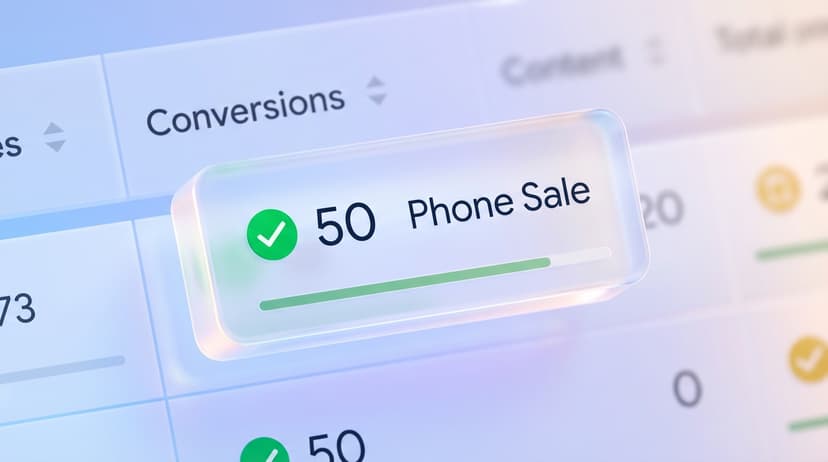 Google Ads conversion column showing phone conversions