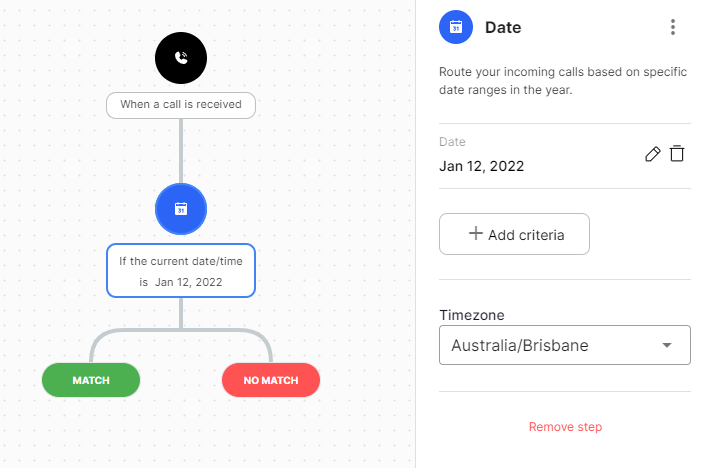 The Date step form
