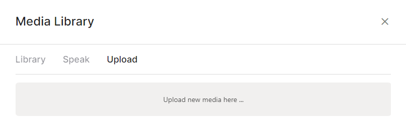 The Upload tab