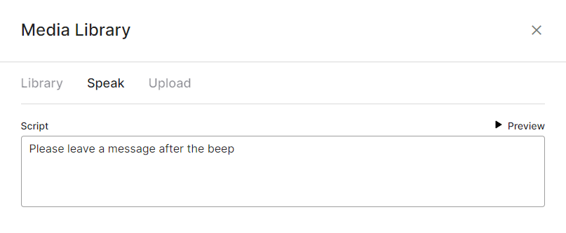 The Speak tab
